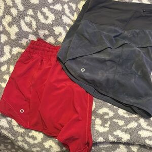lululemon athletica Red and Black Shorts